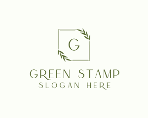 Aesthetic Leaf Frame logo design