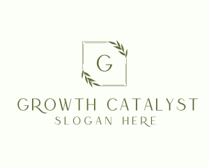 Aesthetic Leaf Frame logo design