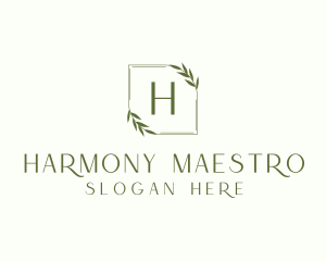 Aesthetic Leaf Frame logo design