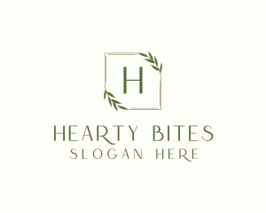 Aesthetic Leaf Frame logo design