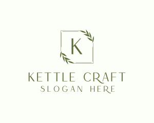 Aesthetic Leaf Frame logo design