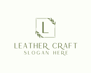 Aesthetic Leaf Frame logo design