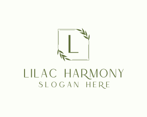 Aesthetic Leaf Frame logo design