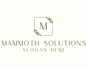 Aesthetic Leaf Frame logo design