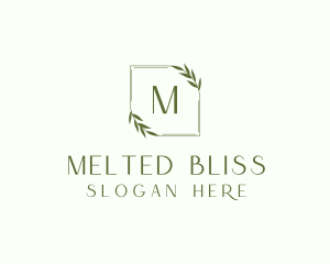 Aesthetic Leaf Frame logo design