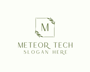 Aesthetic Leaf Frame logo design