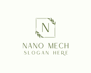 Aesthetic Leaf Frame logo design