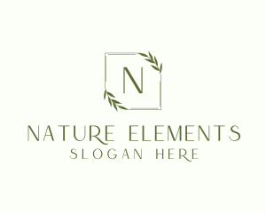 Aesthetic Leaf Frame logo design