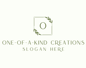 Aesthetic Leaf Frame logo design