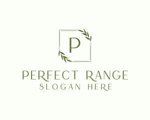 Aesthetic Leaf Frame logo design