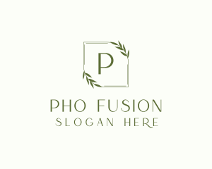 Aesthetic Leaf Frame logo design