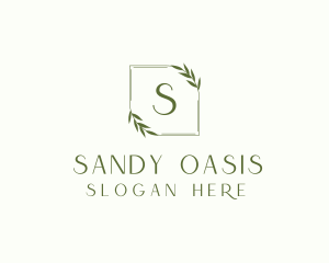 Aesthetic Leaf Frame logo design