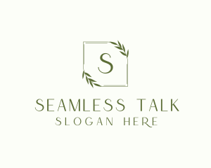 Aesthetic Leaf Frame logo design