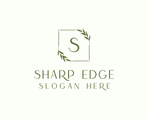 Aesthetic Leaf Frame logo design