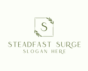 Aesthetic Leaf Frame logo design