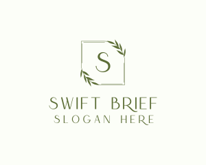 Aesthetic Leaf Frame logo design