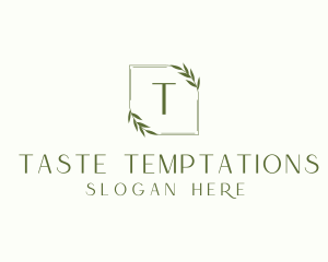 Aesthetic Leaf Frame logo design