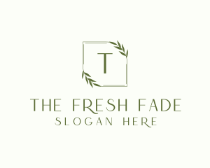 Aesthetic Leaf Frame logo design