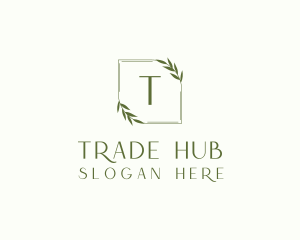 Aesthetic Leaf Frame logo design