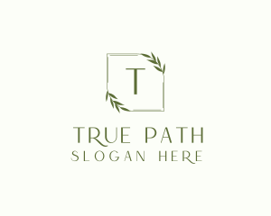 Aesthetic Leaf Frame logo design