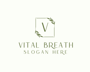 Aesthetic Leaf Frame logo design