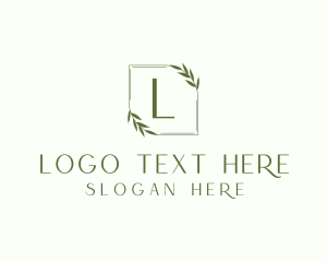 Frame - Aesthetic Leaf Frame logo design