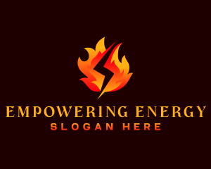 Fire Lightning Energy logo design