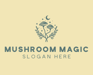 Moon Star Mushroom logo design