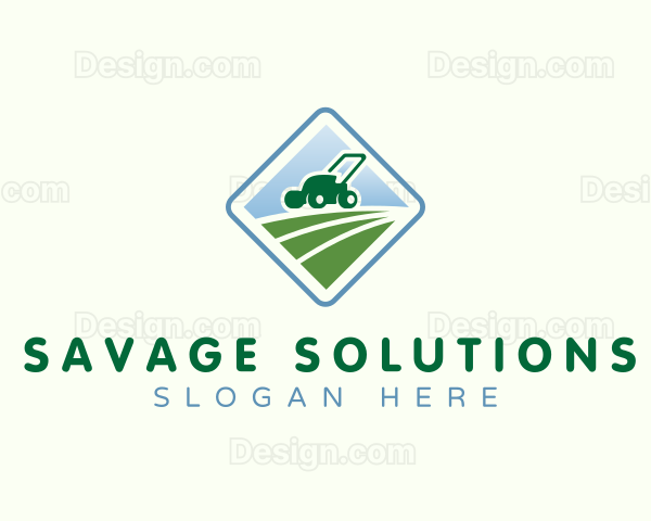 Lawn Mower Yard Gardening Logo