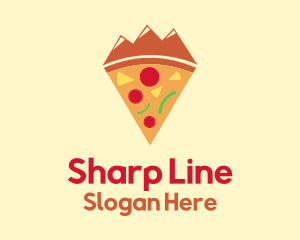 Mountain Pizza Slice Logo
