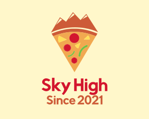 Mountain Pizza Slice logo