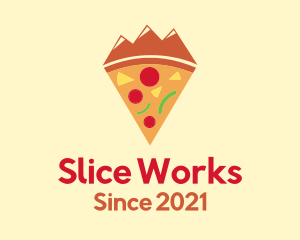 Mountain Pizza Slice logo