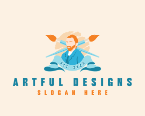 Paintbrush Art Gallery logo design