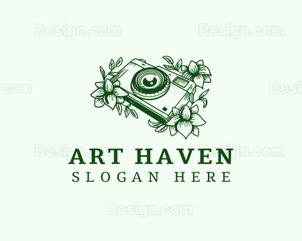 Floral Photography Camera Logo