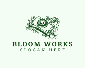 Floral Photography Camera logo design