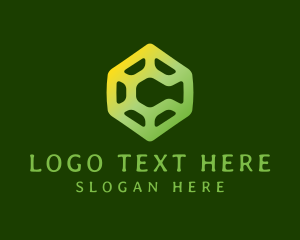 Modern Hexagon Gradient Letter C logo