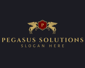 Pegasus Shield Crest logo design