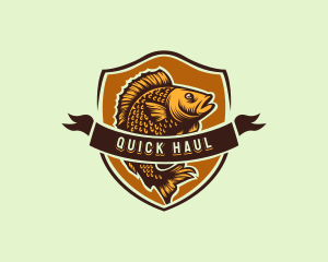 Fisherman Shield Fish logo design