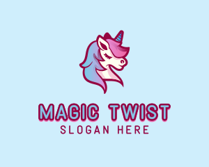 Mythical Unicorn Horse logo design