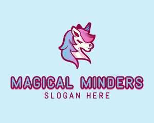 Mythical Unicorn Horse logo design