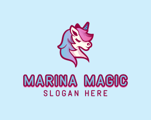 Mythical Unicorn Horse logo design