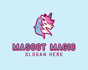 Mythical Unicorn Horse logo design