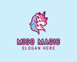 Mythical Unicorn Horse logo design