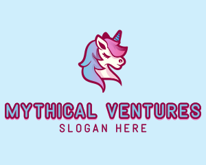 Mythical Unicorn Horse logo design