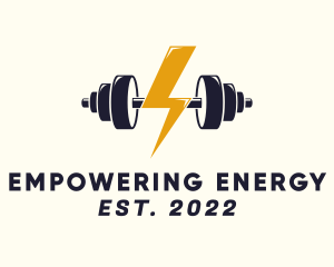 Thunder Energy Barbell  logo design