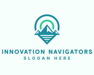 Mountain Location Pin logo design