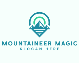 Mountain Location Pin logo design