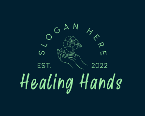 Hand Spa Flower logo design