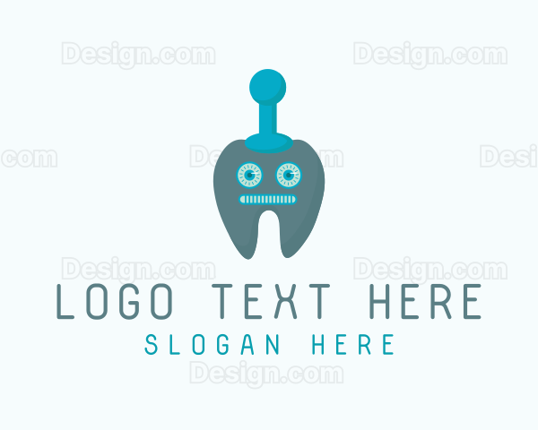 Dental Tooth Robot Logo