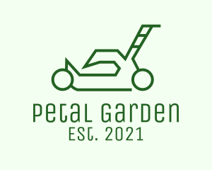 Green Outline  Lawn Mower logo design